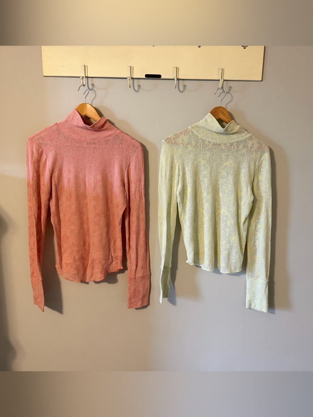 Lot of Two Intimately Free People You and I Lace Thermal Long Sleeve Tees M